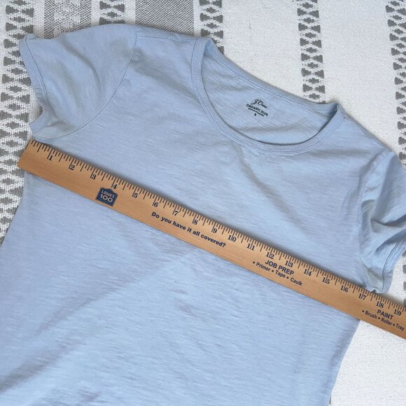 J.Crew Women's Light Blue Crewneck Short Sleeve Girlfriend Tee Organic Slub S - Picture 8 of 9